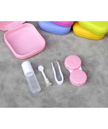 Premium Contact Lens Holder & Case for Travel - White Pink Compact & Portable (5.1 x 5.8 x 1.6 cm) | Ideal for Home & On-the-Go - Buy Online on GoSupps.com