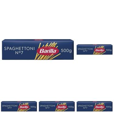 Barilla Pasta Classic Spaghettoni n.7 made from durum wheat always al dente (1 x 500 g) (pack of 5) 500 g (pack of 5)