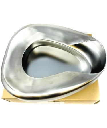 Stainless Steel Bedpan for Adults - Portable Lightweight Design - 14 x 11 3/8 with Rolled Edges - Smooth Finish - Unisex - Buy Online on GoSupps.com