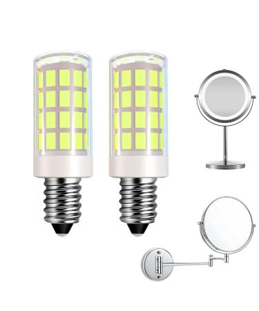 VOKWAK LED Makeup Mirror Bulb Replacement Mirror for Cosmetic Vanity Makeup Mirror with Single Double Sided Lighted Magnification 4W Equivalent to 40W Incandescent Bulb (2-Pack Daylight White)