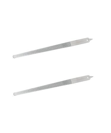 2PC 8 Diamond Dust Nail File - Stainless Steel Nail Dresser - 9 Inch