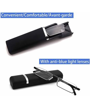 BILIZA Lightweight Half Rim Reading Glasses | Blue Light Blocking Computer Readers | Metal Frame | 2.0X Strength | International Shipping - Buy Online on GoSupps.com