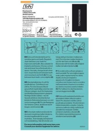 TEPE Interdental Brushes Orange Extra Soft 0.45mm - Pack of 8 (1 x 8 Brushes) - Buy Online on GoSupps.com