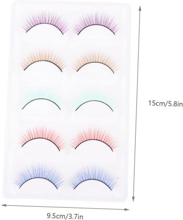 POPETPOP 5 Pairs Colored False Eyelashes Natural Eyelashes Cosmetiquera Faux Eyelashes Curly Eyelashes Makeup Eyelashes Eyelash Clusters Luxury Decorate Girl Artificial Fiber - Buy Online on GoSupps.com