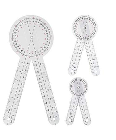 Jdeijfev 3-Piece Goniometer 6/8/12 Therapy Knife Tool Measuring Ruler 360 Degree Universal