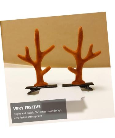 FRCOLOR 4 Pairs 1 Christmas Antler Hair Clip Reindeer Costume Accessories Christmas Hair Grip Festive Hair Clips Novel Hair Clips Reindeer Headpiece Deer Hair Clip Mushroom Props Flannel 7x5cm Coffee - Buy Online on GoSupps.com