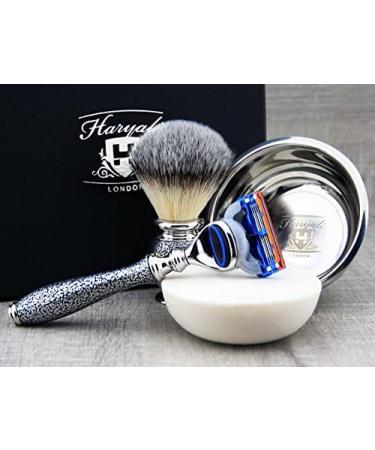 5 Pc Men's Shaving Kit - Safety Razor Badger Hair Brush Soap & Steel Bowl | Perfect Grooming Set - Buy Online on GoSupps.com