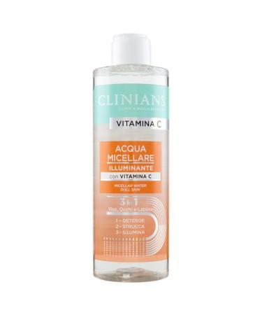 CLINIANS | Eau Micellaire Illuminante la Vitamine C Dermatologiquement test Nettoie D licatement Made in Italy 400 ml