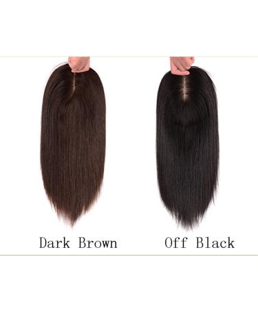 Real Hair Topper for Women - 14x14 cm Silk Topper with Clip-In Closure for Thin Hair - Off Black (40.6 cm) - Buy Online on GoSupps.com