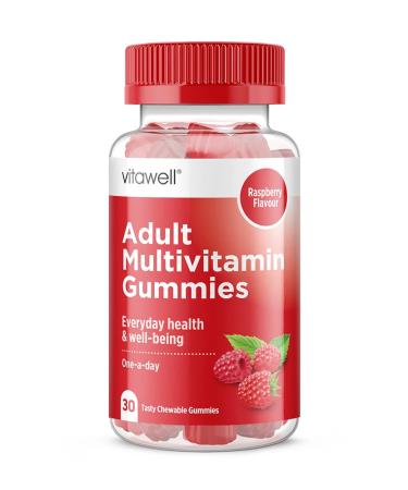 Vitawell Adult Multivitamin Gummies | 30 Raspberry Flavour Gummies | 1 Months Supply | One a Day Chewable Adult Multivitamins | 10 Essential Adult Vitamins | by Vitawell 30 count (Pack of 1)
