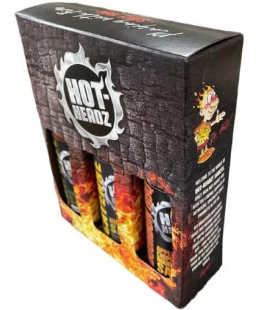 Hot Headz BBQ & Grilling Hot Sauce Gift Set - 3x 148ml Spicy Sauces for BBQ & Oven Dishes - Buy Online on GoSupps.com