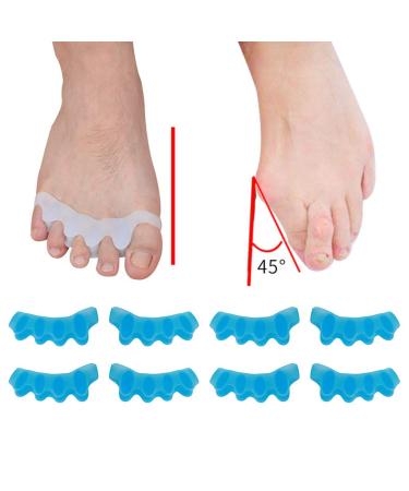 Buy Uxsiya 4 Pairs Toe Separators - Silicone Foot Straightener Gel Orthotics (FreeSize) - Comfort & Relief for Toes - Blue - Buy Online on GoSupps.com