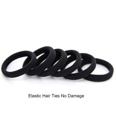 100PCS Black Hair Ties for Women - Seamless Thick Cotton Ponytail Holders for Soft, Thick, and Curly Hair - Elastic Bands for Girls (2 Inch Diameter) - Buy Online on GoSupps.com