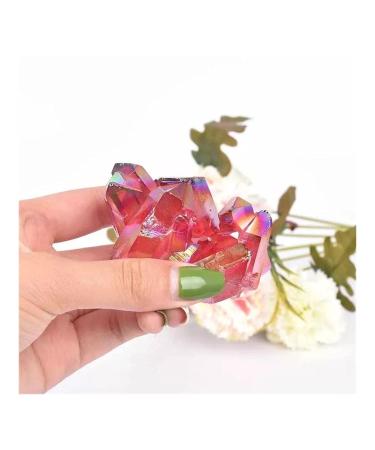 Room Decoration Raw Natural Red Electroplating Quartz Stone Cluster Crystals Beautiful 1pc 100G-130G
