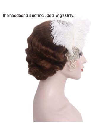 Buy Reeves 1920s Short Wig - Vintage Finger Wave Ash Brown - Loose Synthetic Cosplay & Flapper Costume Wig for Women - Buy Online on GoSupps.com