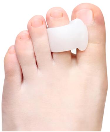 White Gel No Toe Stretcher - 4 Pieces Silicone Toe Separator for Hallux Valgus & Overlapping Toes Correction - Buy Online on GoSupps.com