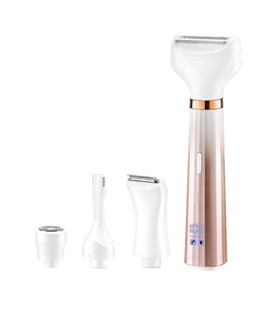 Eurobuy 4-in-1-rasier set for women portable rechargeable IPX5 waterproof for eyebrows face arm leg forearm color gradient red gold