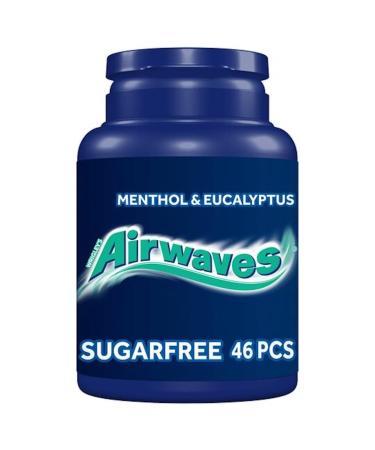 Airwaves Menthol & Eucalyptus Gum Bottle 46 Pieces x 5 pack Menthol Eucalyptus