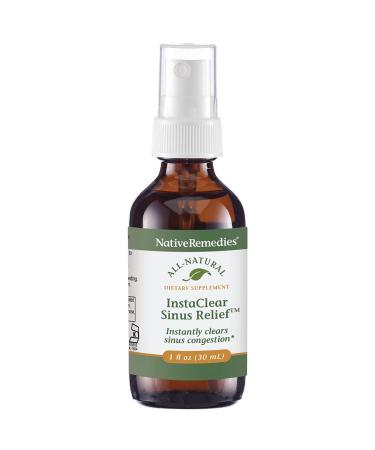 Native Remedies InstaClear Sinus Relief - All Natural Herbal Supplement for Clear Healthy Sinuses During Colds Allergies or Hay Fever - 29 ml