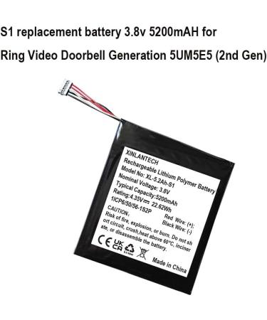 Buy 3.8V 5200mAh S1 Battery for Ring Video Doorbell (2020) - 2nd Gen Replacement Battery - Fast International Shipping - Buy Online on GoSupps.com