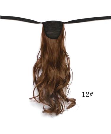 iLUU #12 Golden Brown Ponytail Extensions 20 Inch 90 g Wavy Curly Tie Up Ponytail Clip in Hair Extensions Hairpiece Tie Extension Natural Synthetic Fibre Hair for Girls Women - Buy Online on GoSupps.com