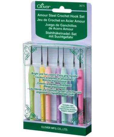 Clover Amour Steel Crochet Hook Set - High-Quality Hooks for Precision Crocheting - Buy Online on GoSupps.com