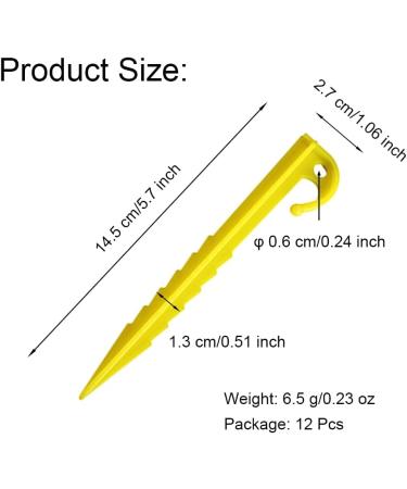 JZTang 12 Pcs 5.7 inch Yellow Plastic Tent Stakes - Heavy Duty Serrated Edges for Camping, Outdoor, Garden - 5.9 inch Style 1 - Buy Online on GoSupps.com