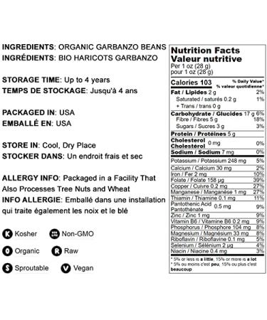 Organic Garbanzo Beans 10 Pounds | Non-GMO, Kosher, Raw, Sproutable | High Fiber, Protein & Copper | Food to Live - Buy Online on GoSupps.com