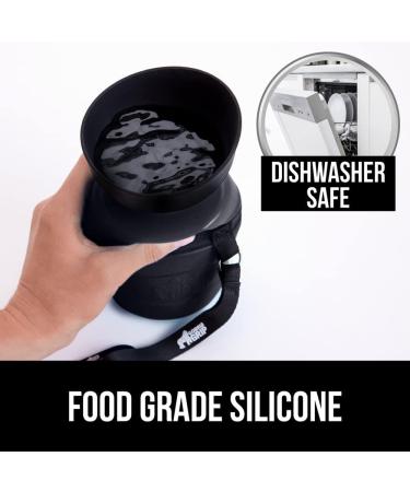Gorilla Grip Portable Dog Water Bottle - Leak Proof 20oz Silicone Dispenser for Puppy Walks, Travel, Hiking - Keep Pets Hydrated on the Go - Black - Buy Online on GoSupps.com