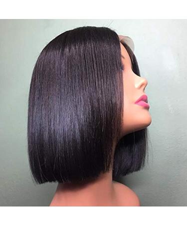 8 Inch Straight Lace Front Bob Wig - 150% Density Human Hair for Black Women | Pre-Plucked T Part Closure - Buy Online on GoSupps.com