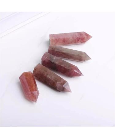 5pc 70mm-80mm Natural Gemstone Stones Strawberry Quartz Crystal Point Wand Suitable for Home Crystals Raw Stones and Minerals Stone Mineral Specimen - Buy Online on GoSupps.com