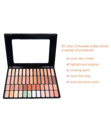 50 Colors Concealer Palette - Full Coverage Face Corrector & Contour Stick - Highlighter & Primer Kit for Flawless Makeup - Buy Online on GoSupps.com