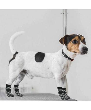 Expavlorine Non-Slip Dog Socks - Soft & Breathable Paw Protection for All Dogs - Adjustable Straps & Traction Control - Black Small (4 Count) - Ideal for Indoor Use on Wooden Floors - Buy Online on GoSupps.com