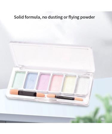 Nail Mirror Powder 6 Colours Manicure Chrome Glitter Pigment with Eyeshadow Stick Colorful nail mirror powder - Buy Online on GoSupps.com