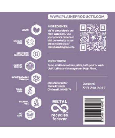 Plaine Products Returnable Refillable Body Wash - Citrus Lavender 16 oz with Pump | Eco-Friendly & Sustainable - Buy Online on GoSupps.com