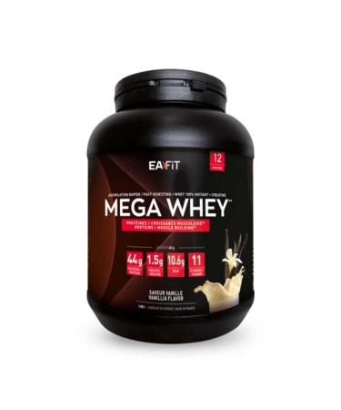 EAFIT - Mega Whey- building muscle for bodybuilding- 43g of whey proteins+10g of BCAA+1.5g of creatine per shaker- Fast assimilation- Vanilla- 750g- Creatine monohydrate