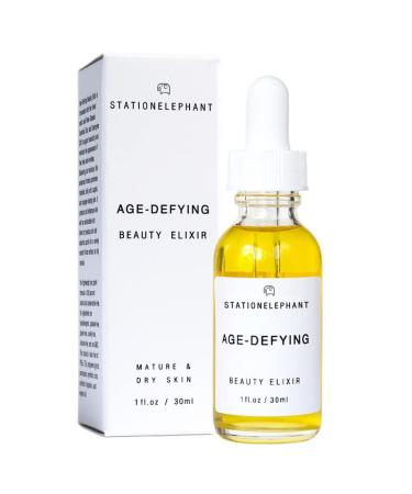 AGE-DEFYING BEAUTY ELIXIR | Virgin Organic Luxury Oils Blend | All Natural Rose Moisturizer Serum Oil | Mature and Dry Skin Face Serum | Made in USA | Gift for Her