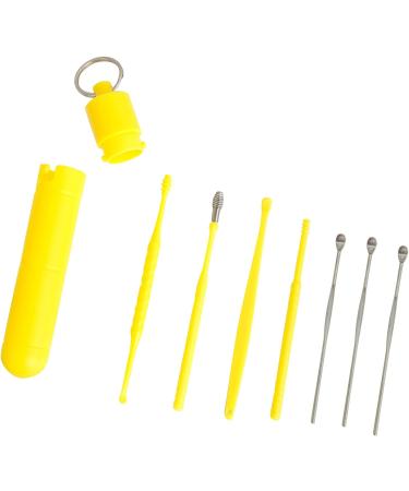 Double-Head Ear Wax Remover Spoon 7Pcs Set - 360 Rotated Design | Unisex | Black - Buy Online on GoSupps.com