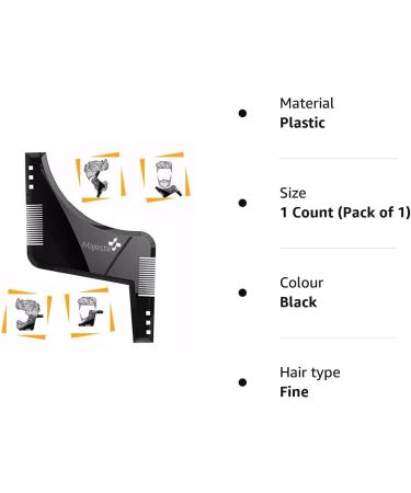 Men's Beard Styling Template Stencil - Lightweight & Flexible | One Size Fits All | Goatee & Neckline Shaping Tool by Majestik - Buy Online on GoSupps.com