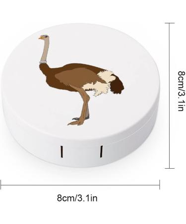 Ostrich Round Case For Contact Lens Kit Storage Box with Mirror Printed - Buy Online on GoSupps.com
