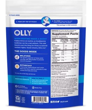 Olly Melatonin Gummies Razzberry - 60 Count | Sleep Aid & Restful Night - Buy Online on GoSupps.com