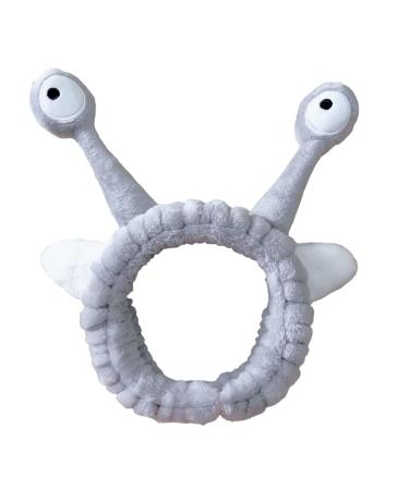 GK-O Creative Face Wash Hair Band Cute Cartoon Snail Headband Cute Funny Hair Hoop (Gray)