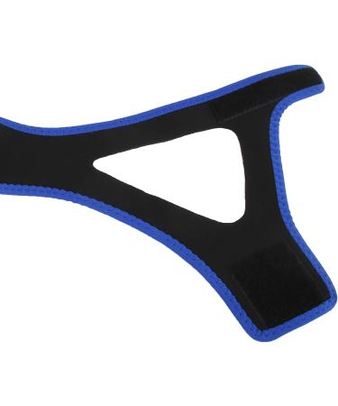 Adjustable Breathable Anti-Snoring Chin Strap - Black with Blue Edge - Buy Online on GoSupps.com