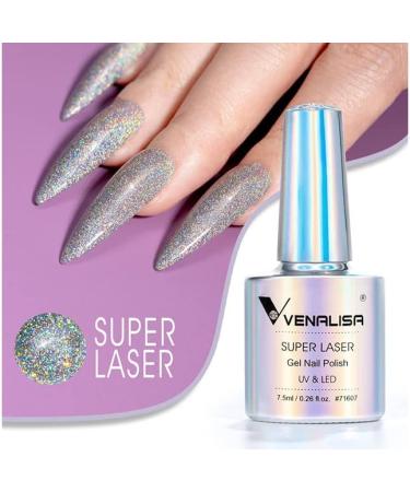 VENALISA Holographic Gel Nail Polish Silver Glitter Effect Sparkling Colors Soak off UV LED Nail Lamp for Nail Starters at Home - Buy Online on GoSupps.com