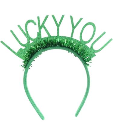 hgnxa Saint Patricks Day Green Glitter Tinsel Headband Head Bopper Irish Party Lucky Shamrock Hair Hoop Costume Accessory Type1 - Buy Online on GoSupps.com