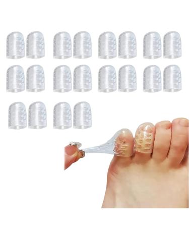 Gossiribbn Silicone Anti-Friction Toe Protector Silicone Breathable Toe Covers Silicone Anti-Friction Little Toe Protector Hammer Toe Corrector for Women (20Pcs)