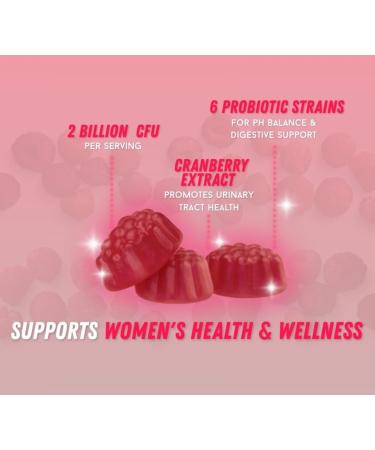 Probiotics for Women Gummies with Raspberry 6 Premium Strains for pH Balance Digestive Health Vaginal & Immune Support 3 Billion CFU Women's Probiotic Gummy for Feminine Health 60 Gummies - Buy Online on GoSupps.com