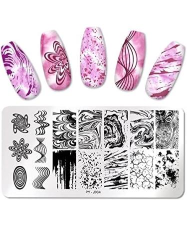Marble Stamping Stencil PY-J34 - Abstract Nail Art Stamp Plate for Stunning Nail Designs | International Shipping - Buy Online on GoSupps.com