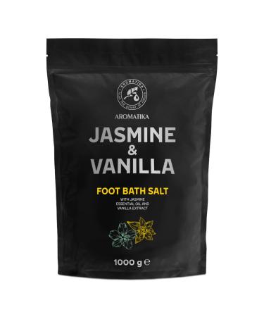 Foot bath salt jasmine - vanilla 1000g - pedicure foot bath salt - foot bath additive with essential jasmine oil and vanilla extract - natural sea salt - foot care - beauty - relaxation - aromatherapy - Buy Online on GoSupps.com
