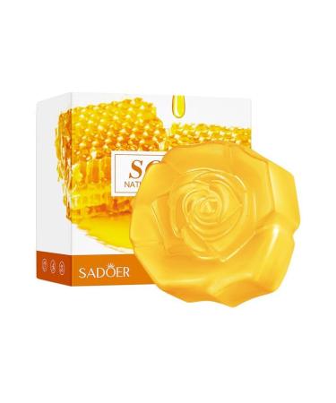 SADOER - Natural Oil & Herbal Bath Soap (Honey) | Skincare Beauty Personalcare Hygiene - Flower Shaped